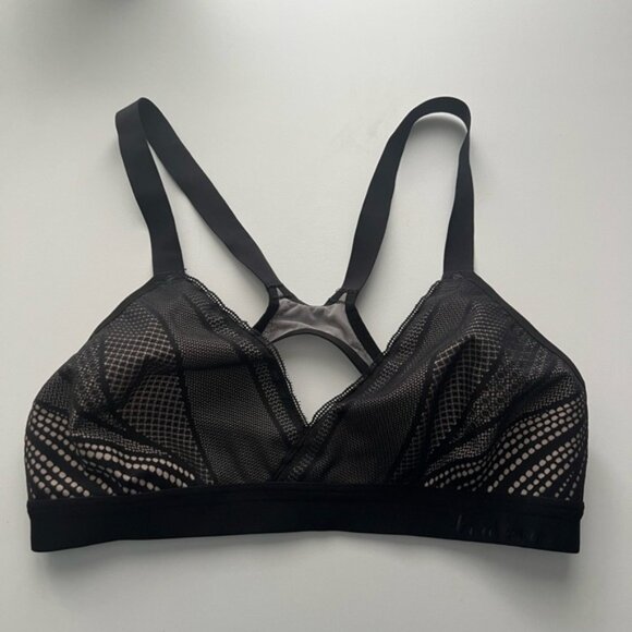 Lululemon Awake To Lace Bra Black Barely Beige 34B - Picture 1 of 5